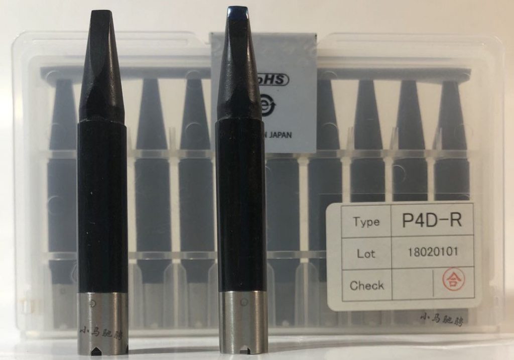 Real photo: UNIX original soldering tip P4D-R (D-type, 200W P-series)